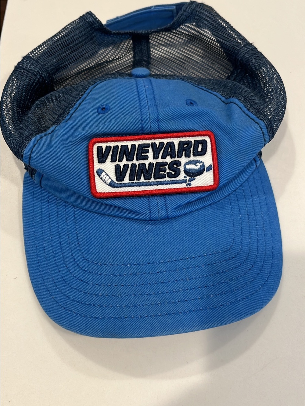Vineyard Vines Royal Blue and Navy Mesh Patch Trucker Hat